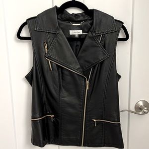 Calvin Klein Faux Leather Vest. Size Small.